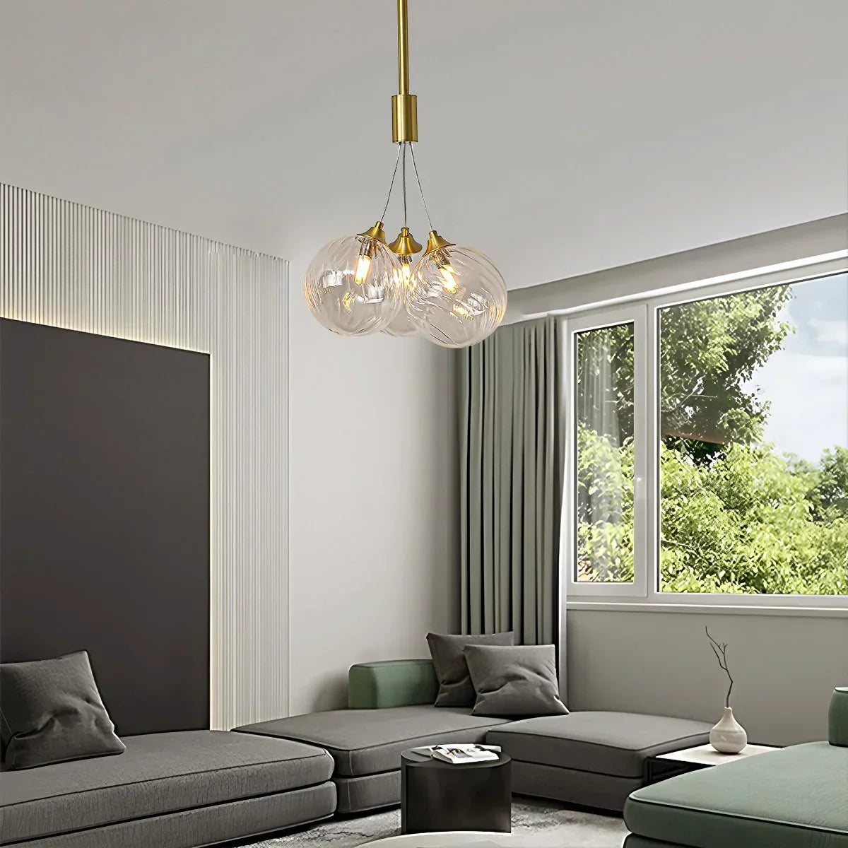 Luxury All Copper Glass Bubble Ball Chandelier | Desfino