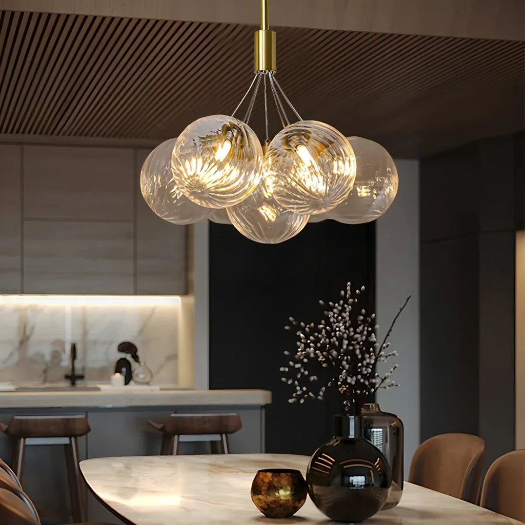 Luxury All Copper Glass Bubble Ball Chandelier | Desfino
