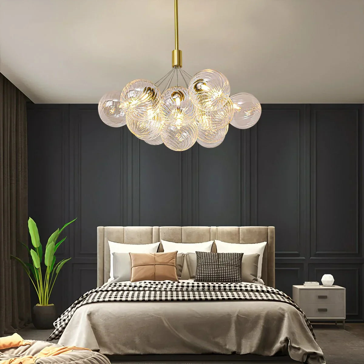Luxury All Copper Glass Bubble Ball Chandelier | Desfino