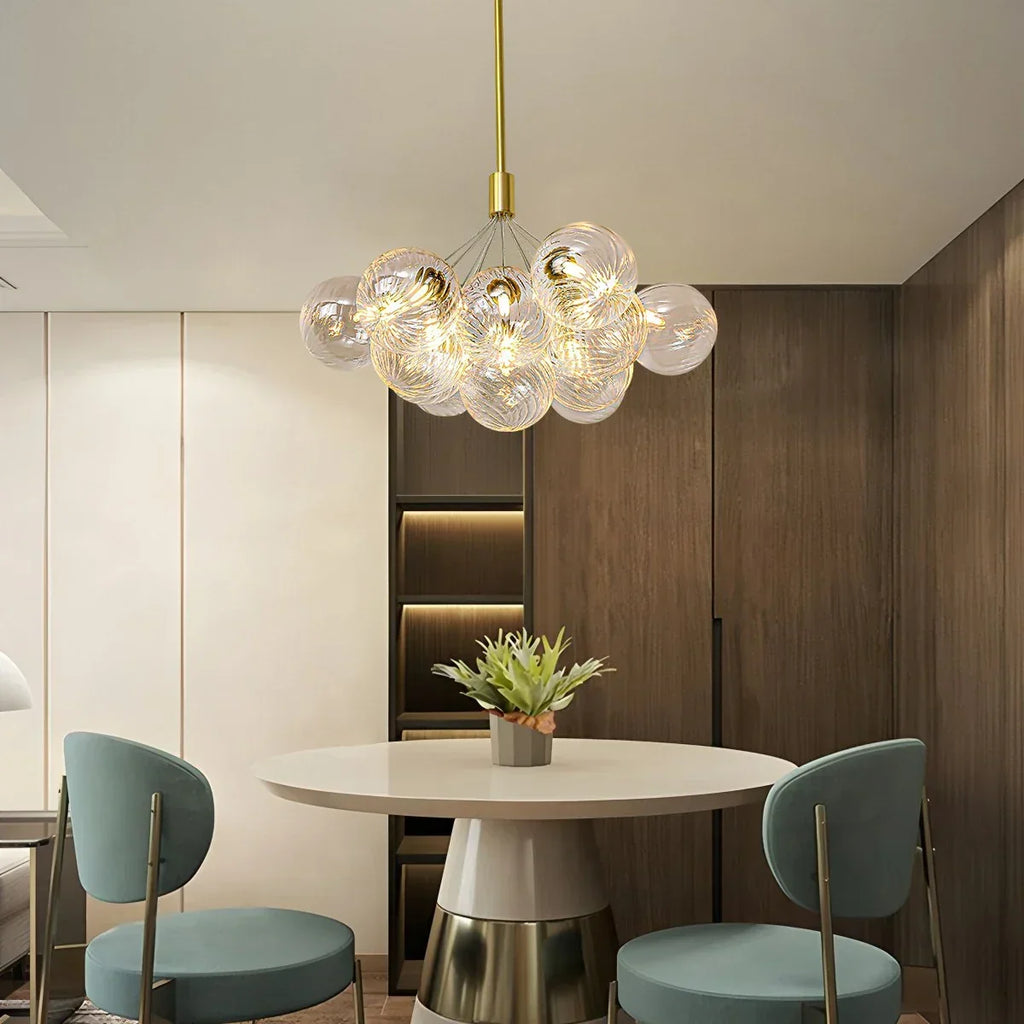 Luxury All Copper Glass Bubble Ball Chandelier | Desfino