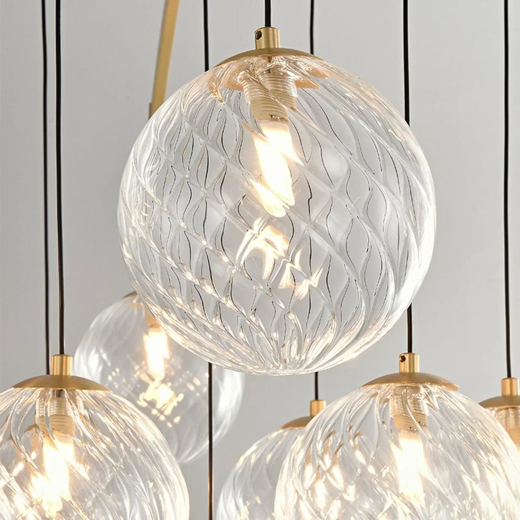 Modern Luxury Copper Glass Ball Chandelier | Desfino