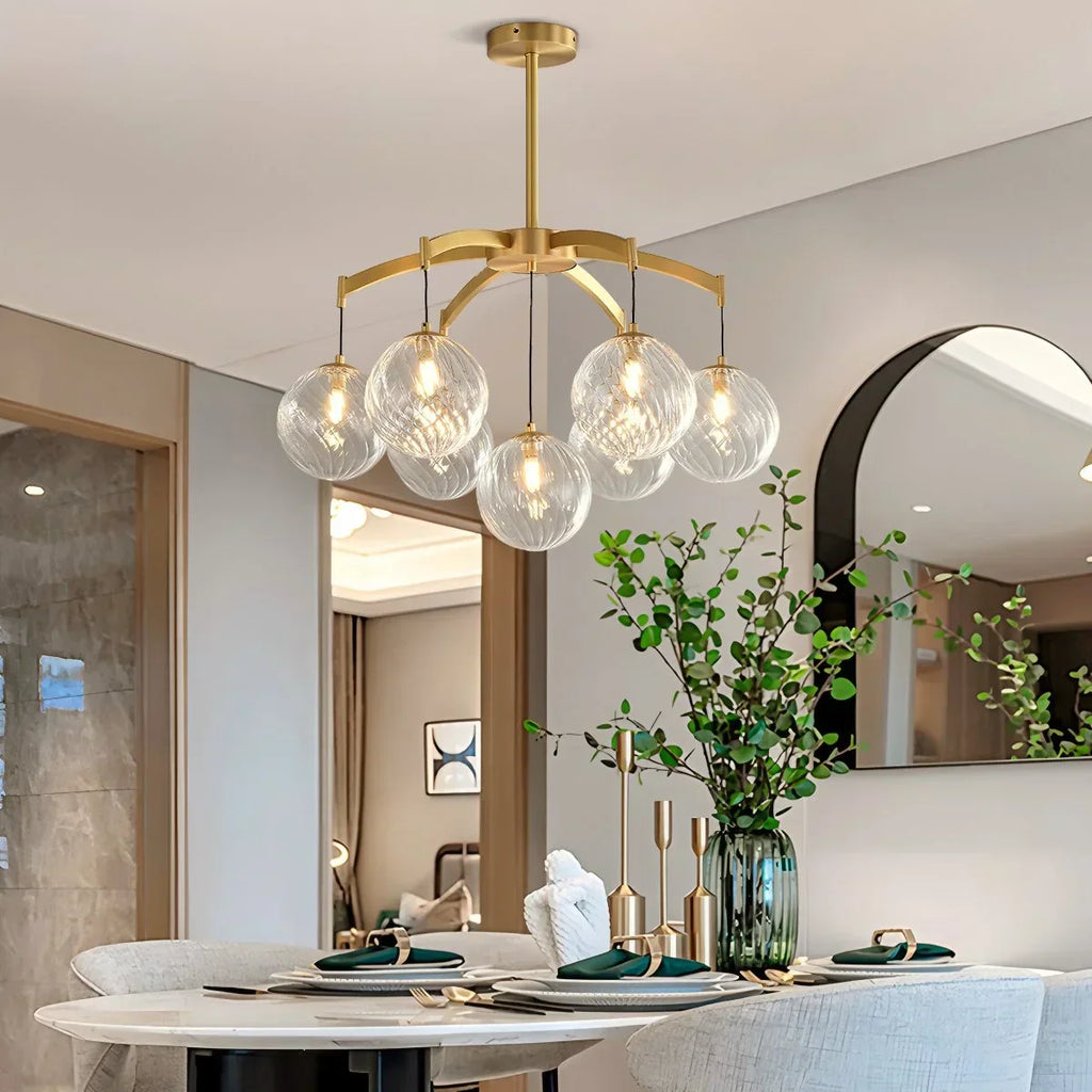 Modern Luxury Copper Glass Ball Chandelier | Desfino