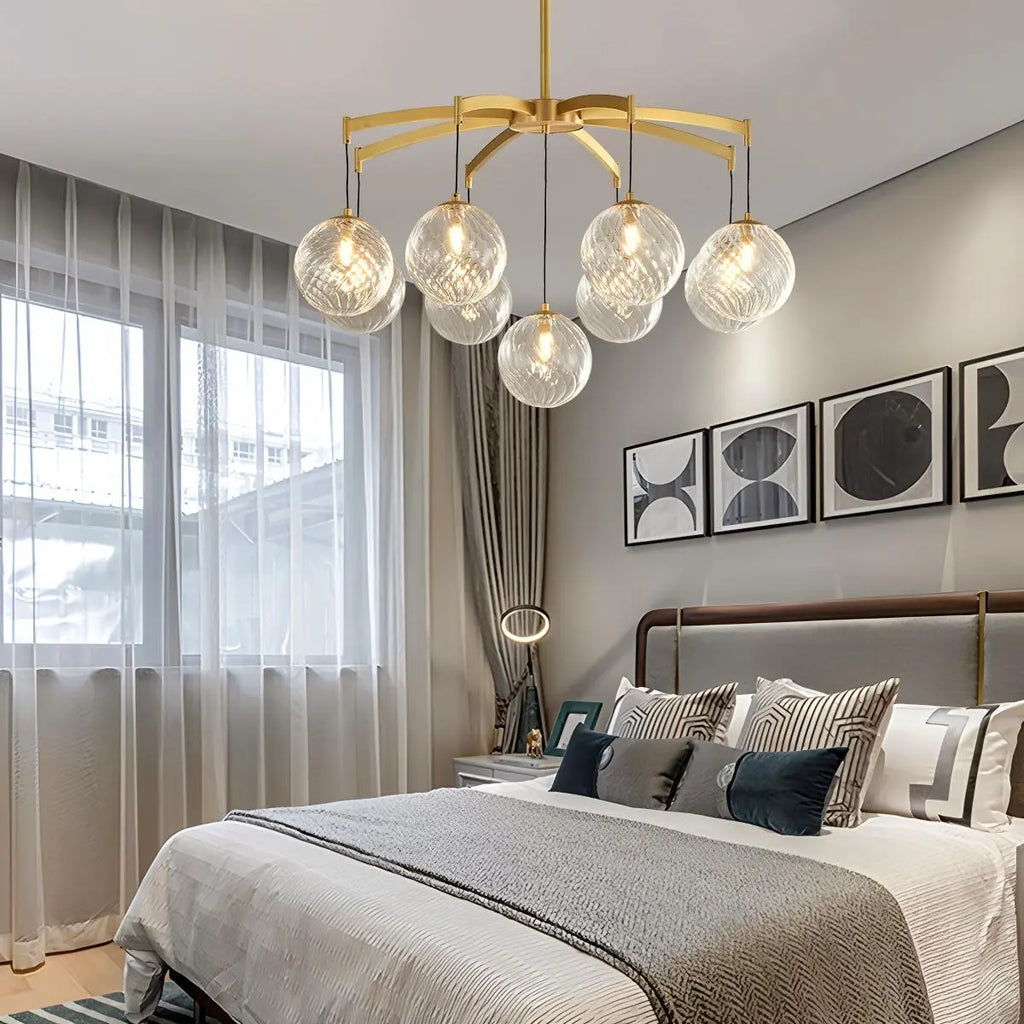 Modern Luxury Copper Glass Ball Chandelier | Desfino