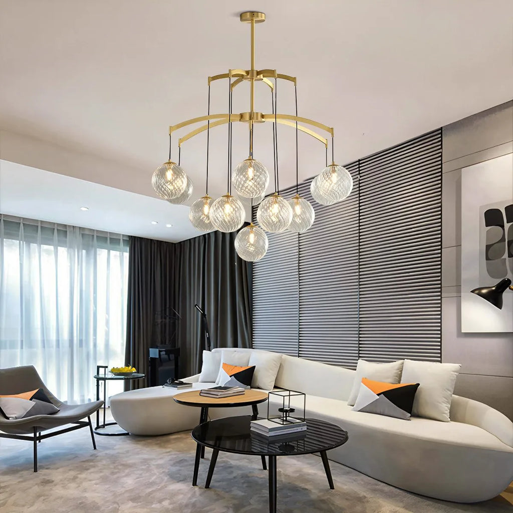 Modern Luxury Copper Glass Ball Chandelier | Desfino