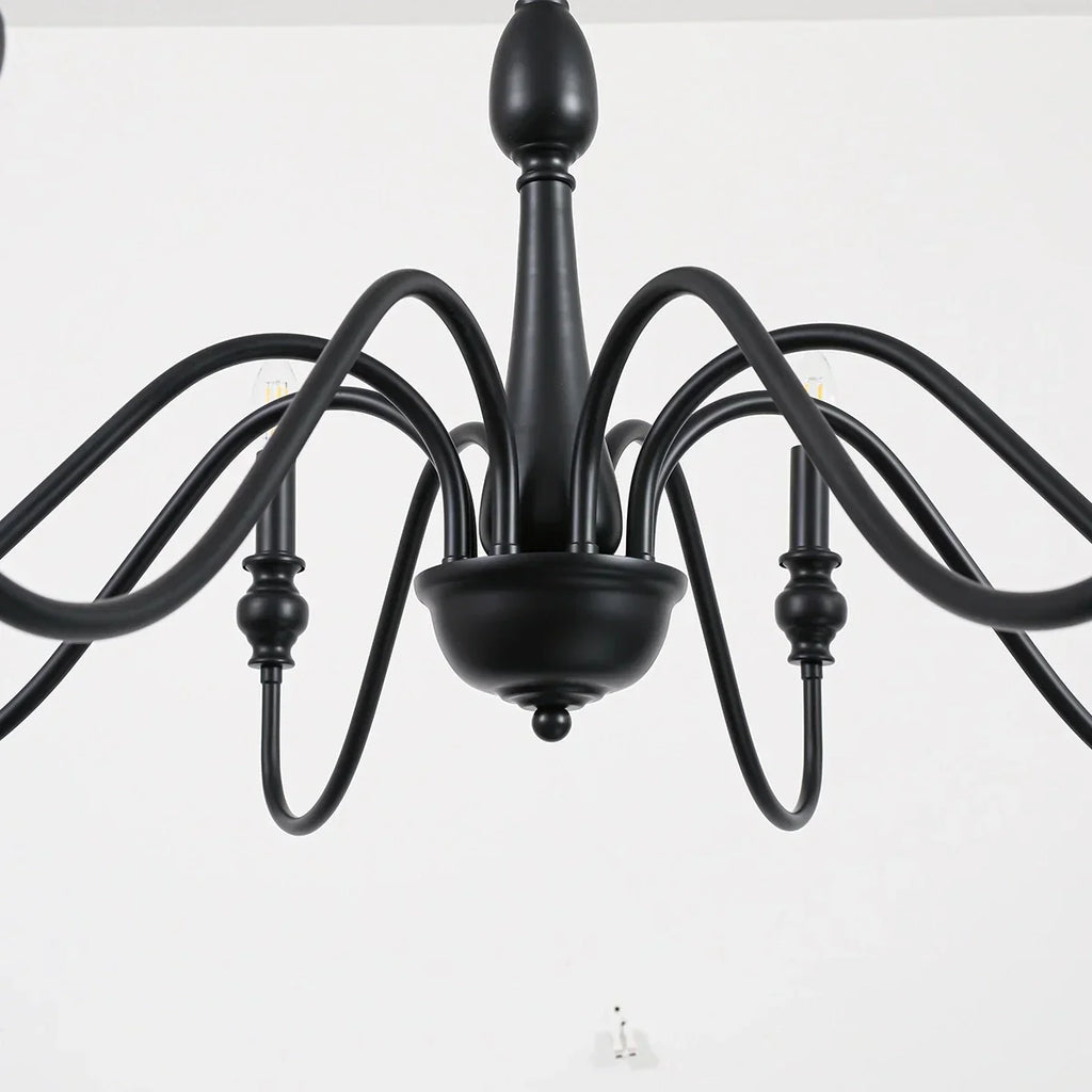 American Simple Black Candle-Style Chandelier | Desfino