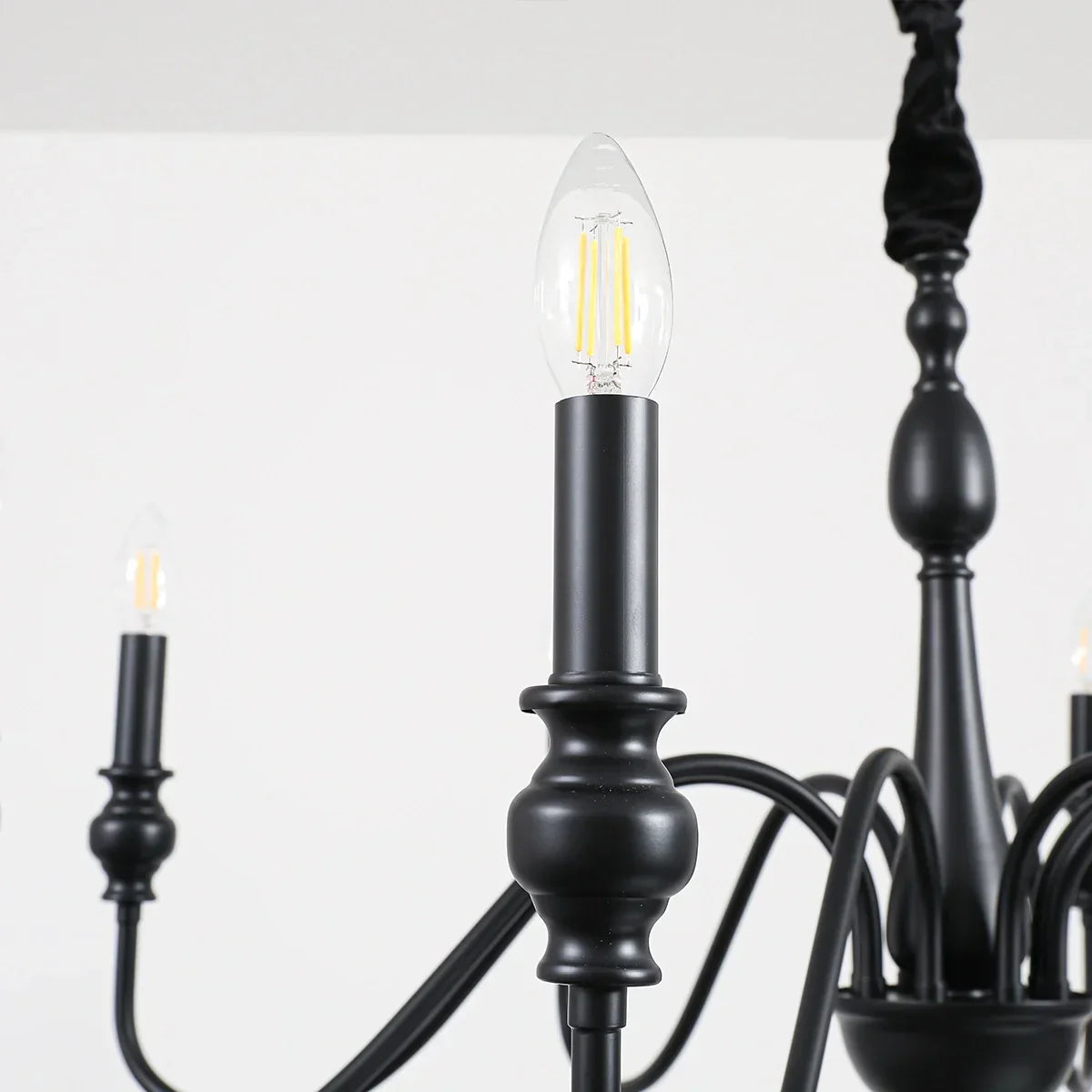 American Simple Black Candle-Style Chandelier | Desfino