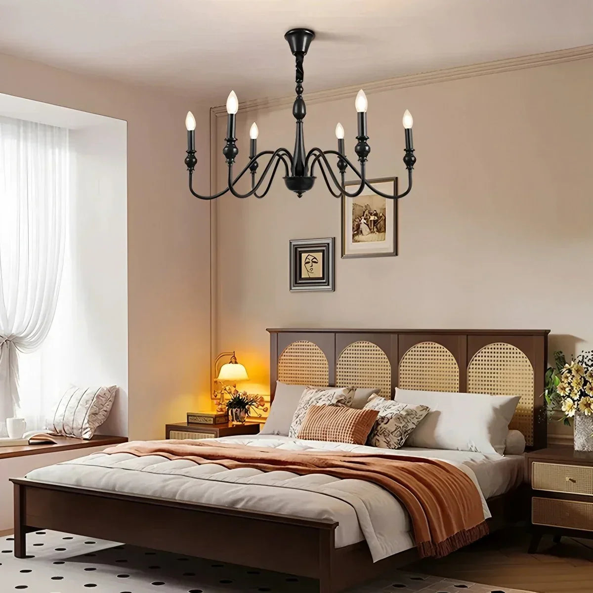 American Simple Black Candle-Style Chandelier | Desfino