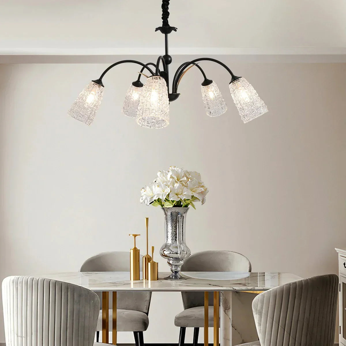 American Retro Iron Glass Chandelier | Desfino
