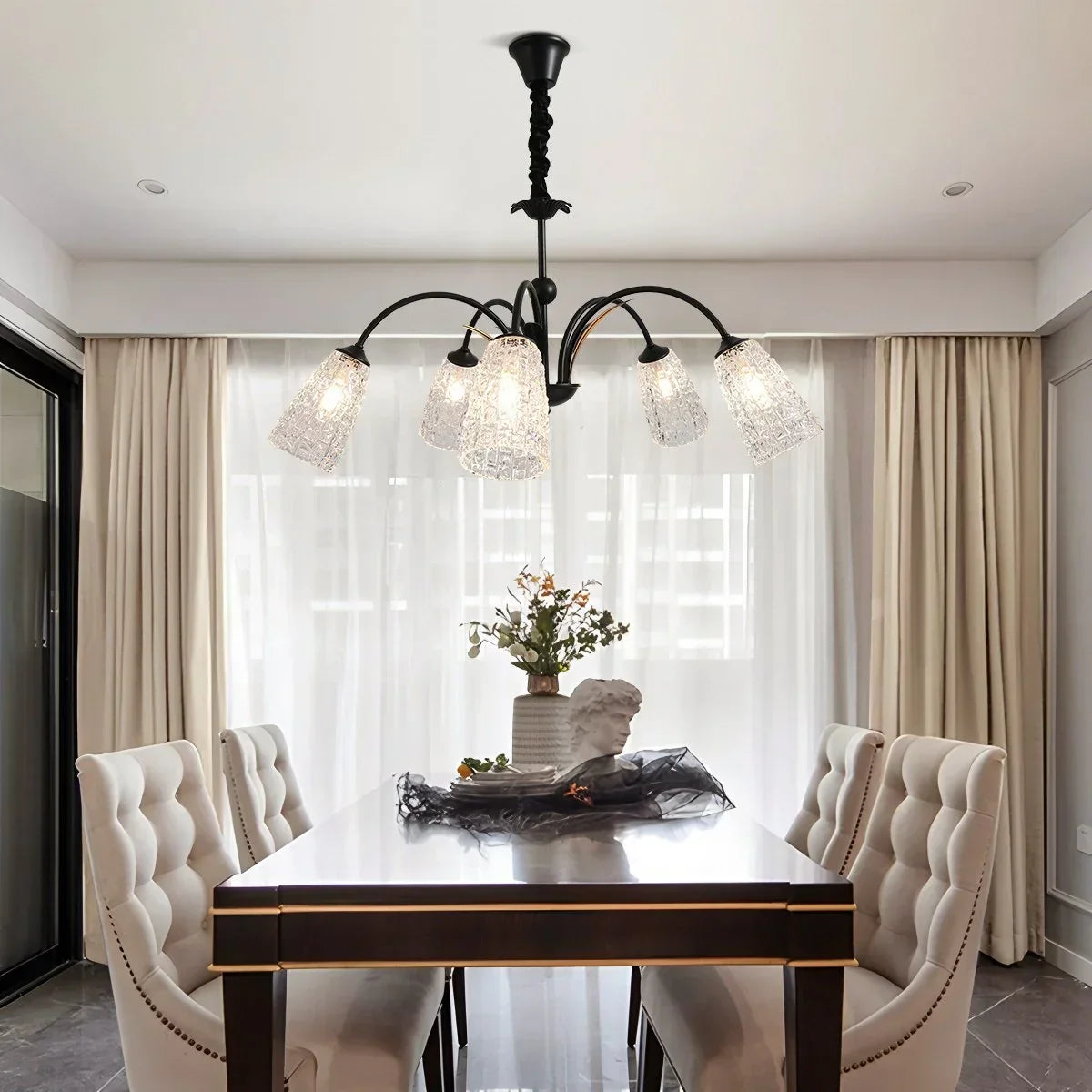 American Retro Iron Glass Chandelier | Desfino
