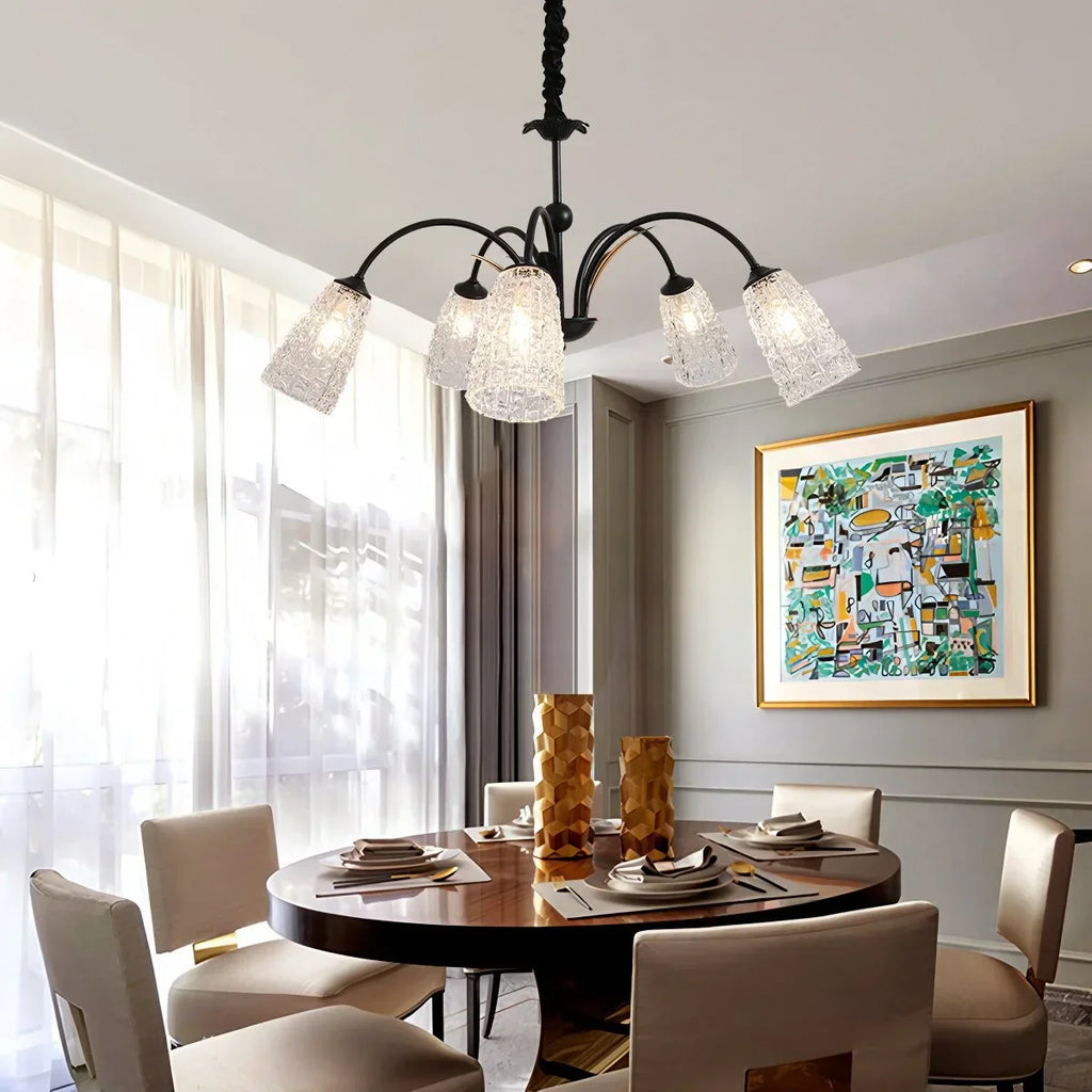 American Retro Iron Glass Chandelier | Desfino