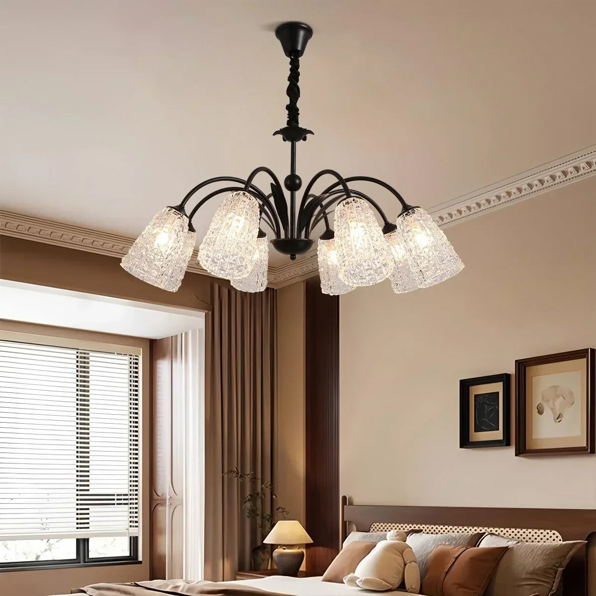 American Retro Iron Glass Chandelier | Desfino