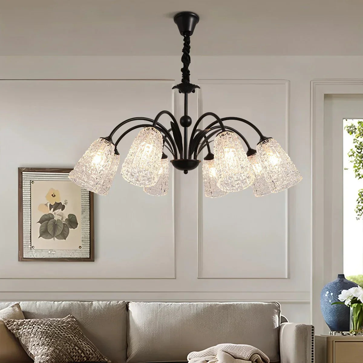 American Retro Iron Glass Chandelier | Desfino