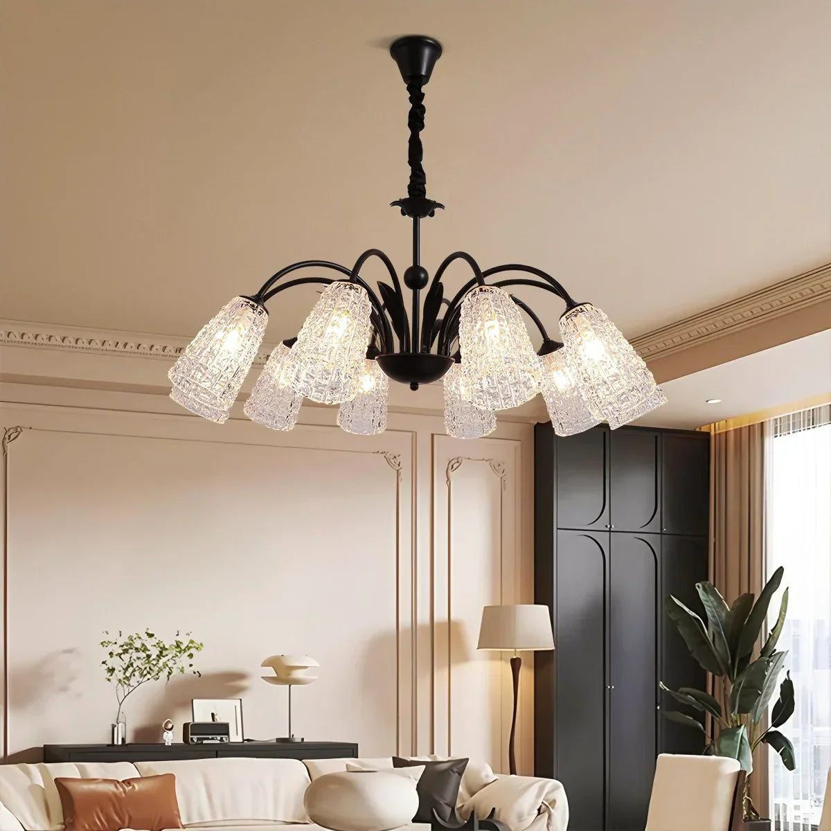 American Retro Iron Glass Chandelier | Desfino