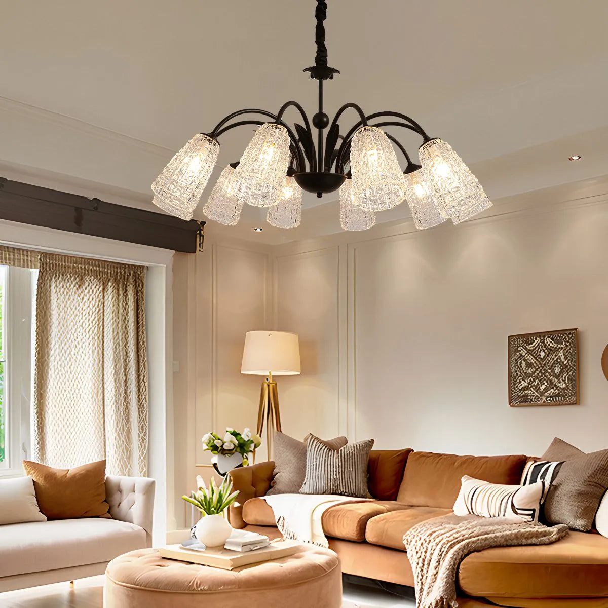 American Retro Iron Glass Chandelier | Desfino
