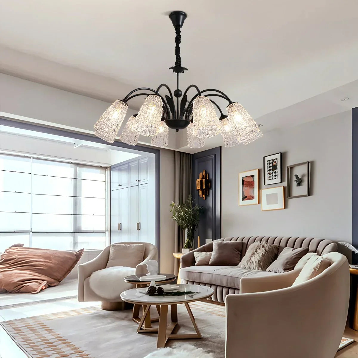 American Retro Iron Glass Chandelier | Desfino