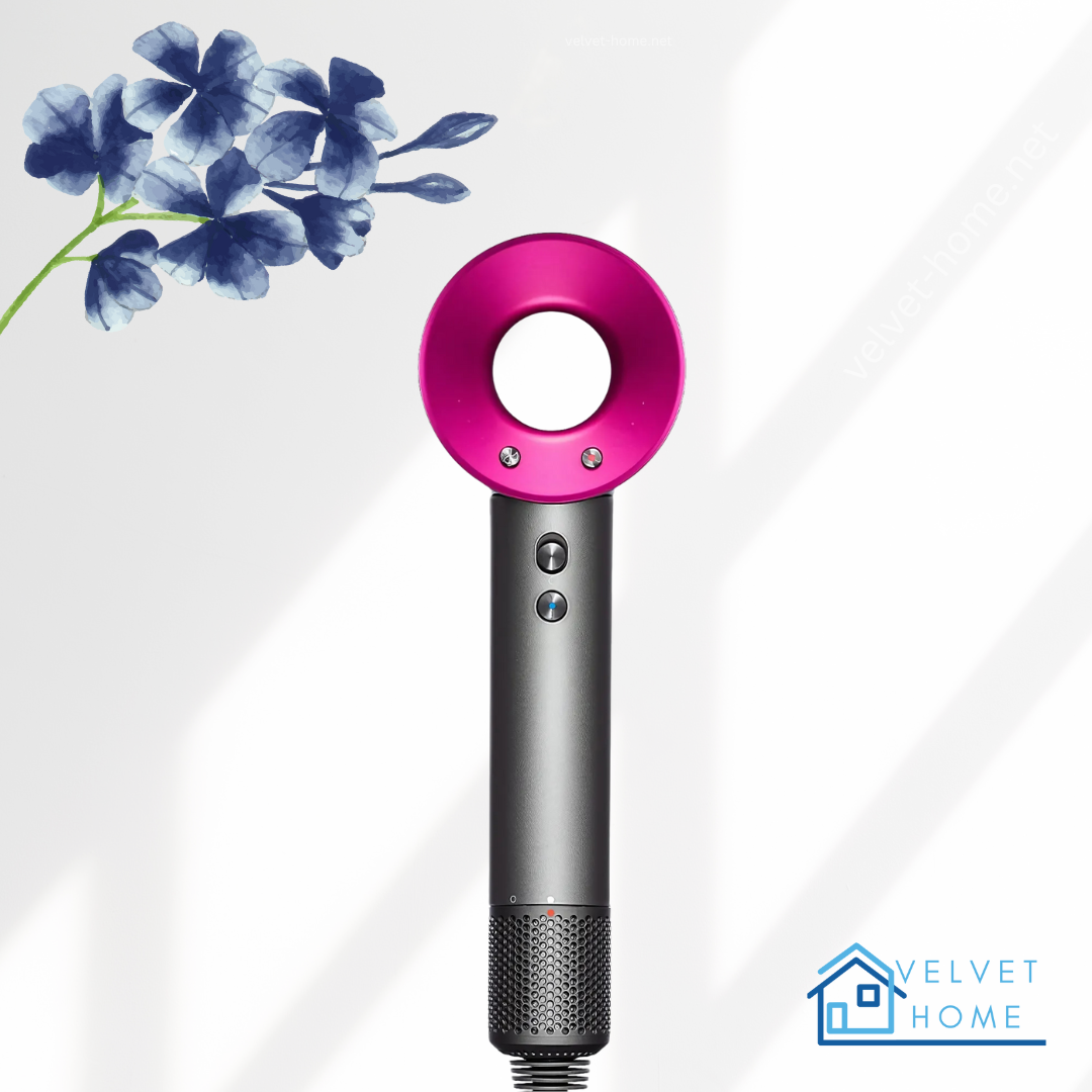 Sèche-cheveux sonique Velvet — Séchage rapide, chaleur douce, embouts - Desfino