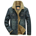 Giacca antivento in denim con fodera in pile Valeon — Capospalla confortevole - Desfino
