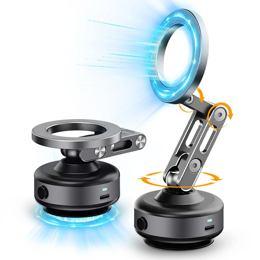 Magnetyczny uchwyt samochodowy FluxGrip 360° na telefon — mocowanie z przyssawką - Desfino