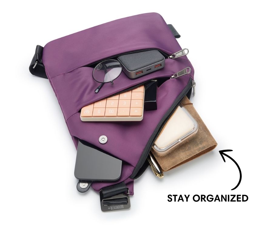 Slim Anti-Theft Travel Bag — Front Carry, Hidden Zippers, Storage - Desfino