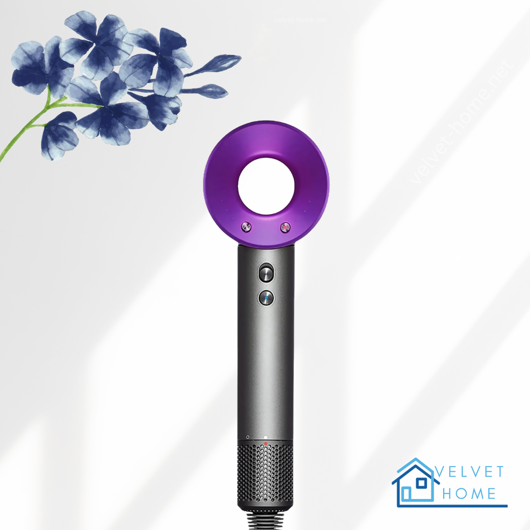 Sèche-cheveux sonique Velvet — Séchage rapide, chaleur douce, embouts - Desfino