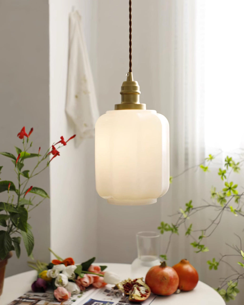 Henry Pendant Lamp — White Glass Shade