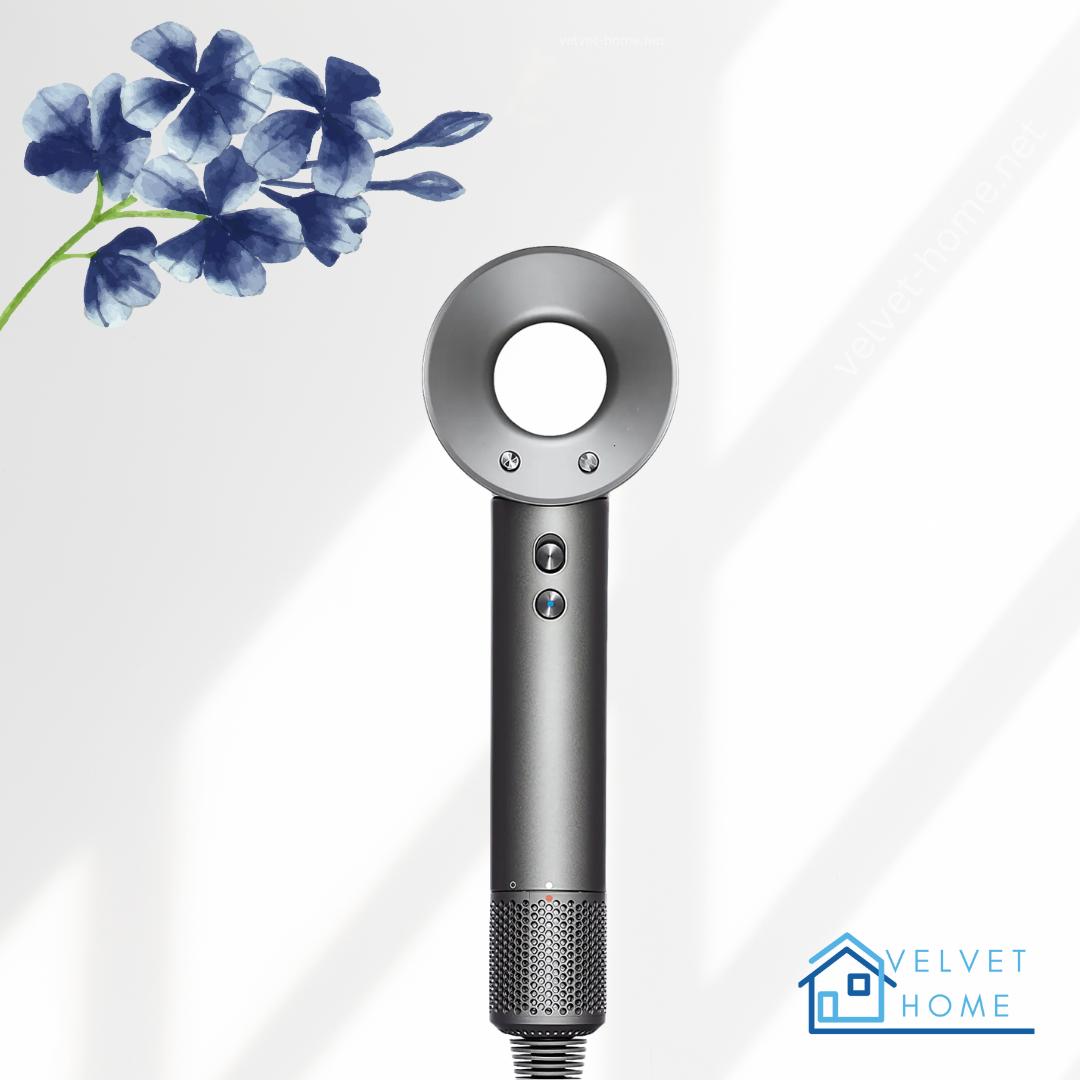 Sèche-cheveux sonique Velvet — Séchage rapide, chaleur douce, embouts - Desfino