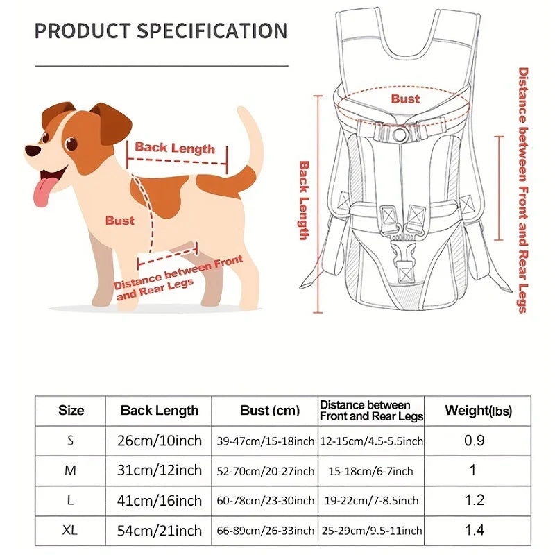 LumaTrail Rucsac frontal pentru transportul câinilor — mic/mediu, sub 35 lbs - Desfino
