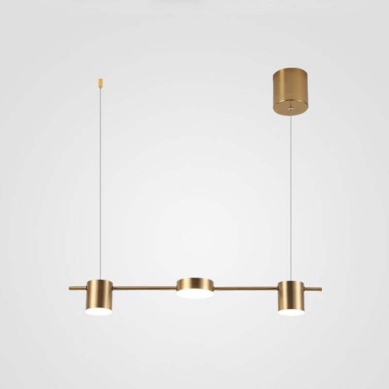 Suspension tambour Lyria — Noir et or, 3 ou 5 lumières LED - Desfino