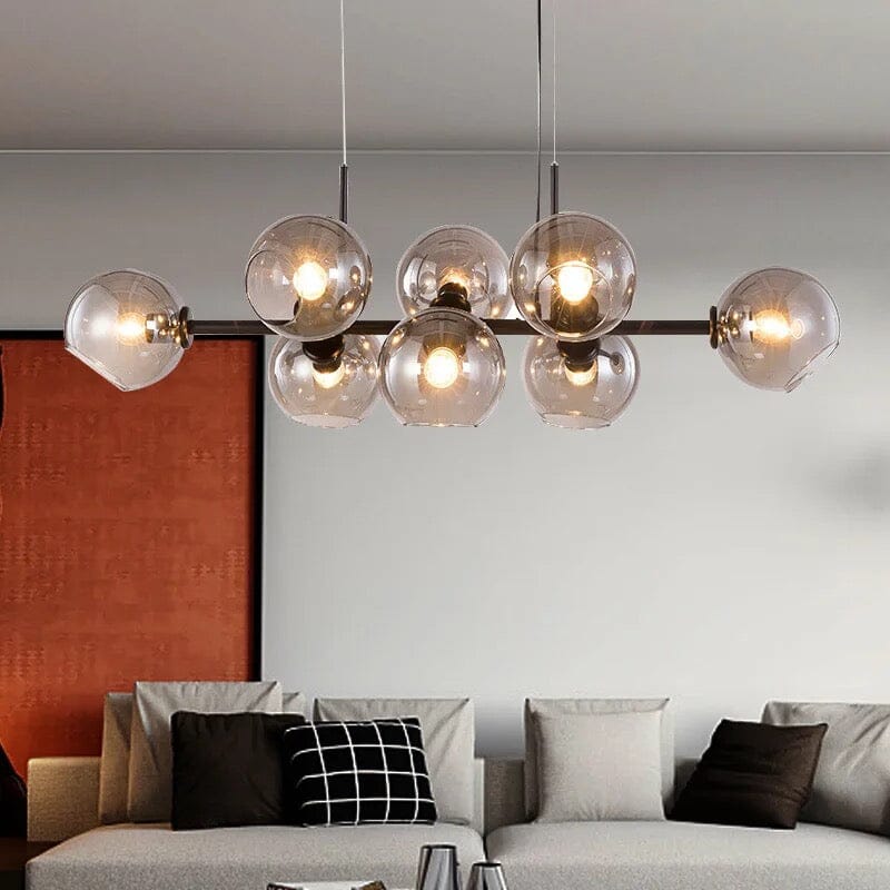 Aveline-bubbelkroonluchter — zwarte en gouden hanglamp van 56 W, 40 x 110cm - Desfino