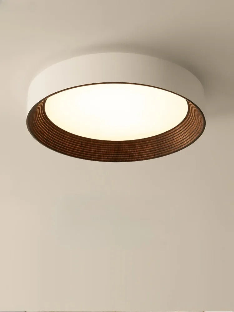 Aurea Lux Deckenleuchte — Einstellbare LED, Acrylschirm, Holz/Walnuss - Desfino
