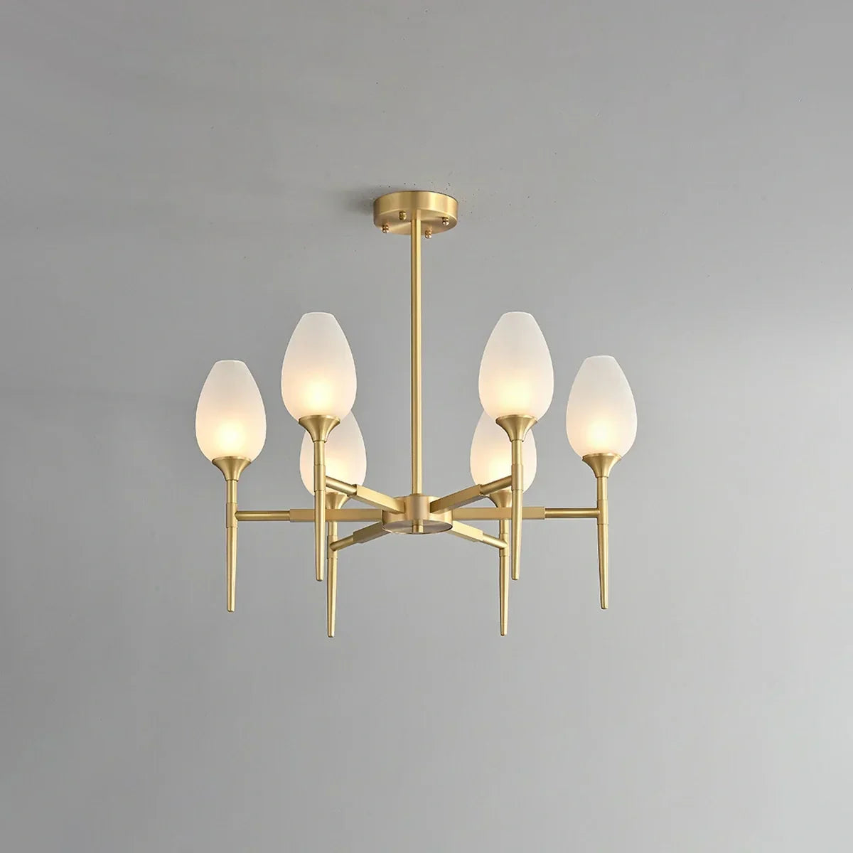 American All-Copper Bud Glass Chandelier | Desfino