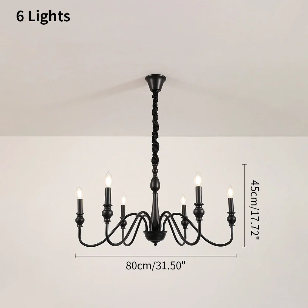 American Simple Black Candle-Style Chandelier | Desfino
