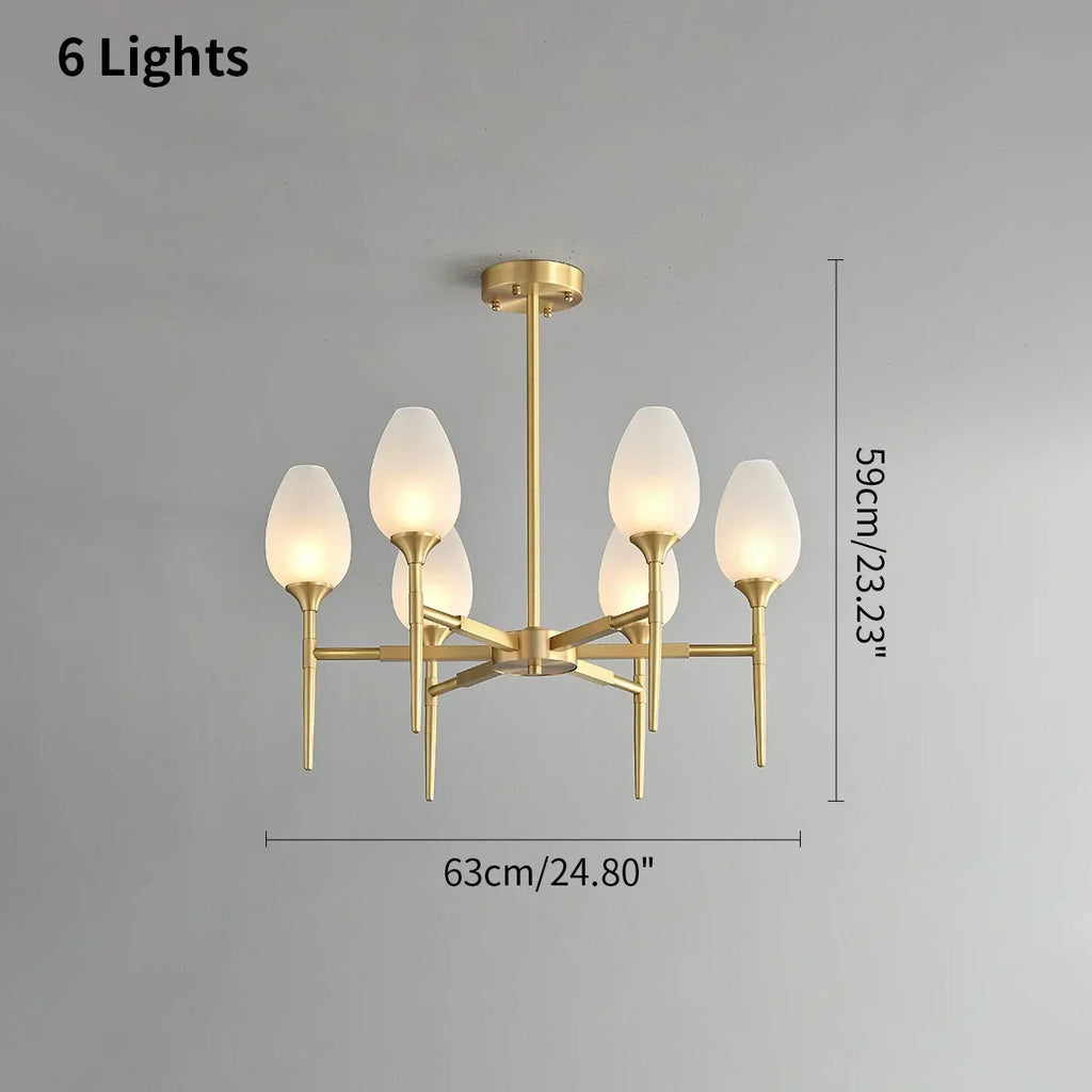 American All-Copper Bud Glass Chandelier | Desfino