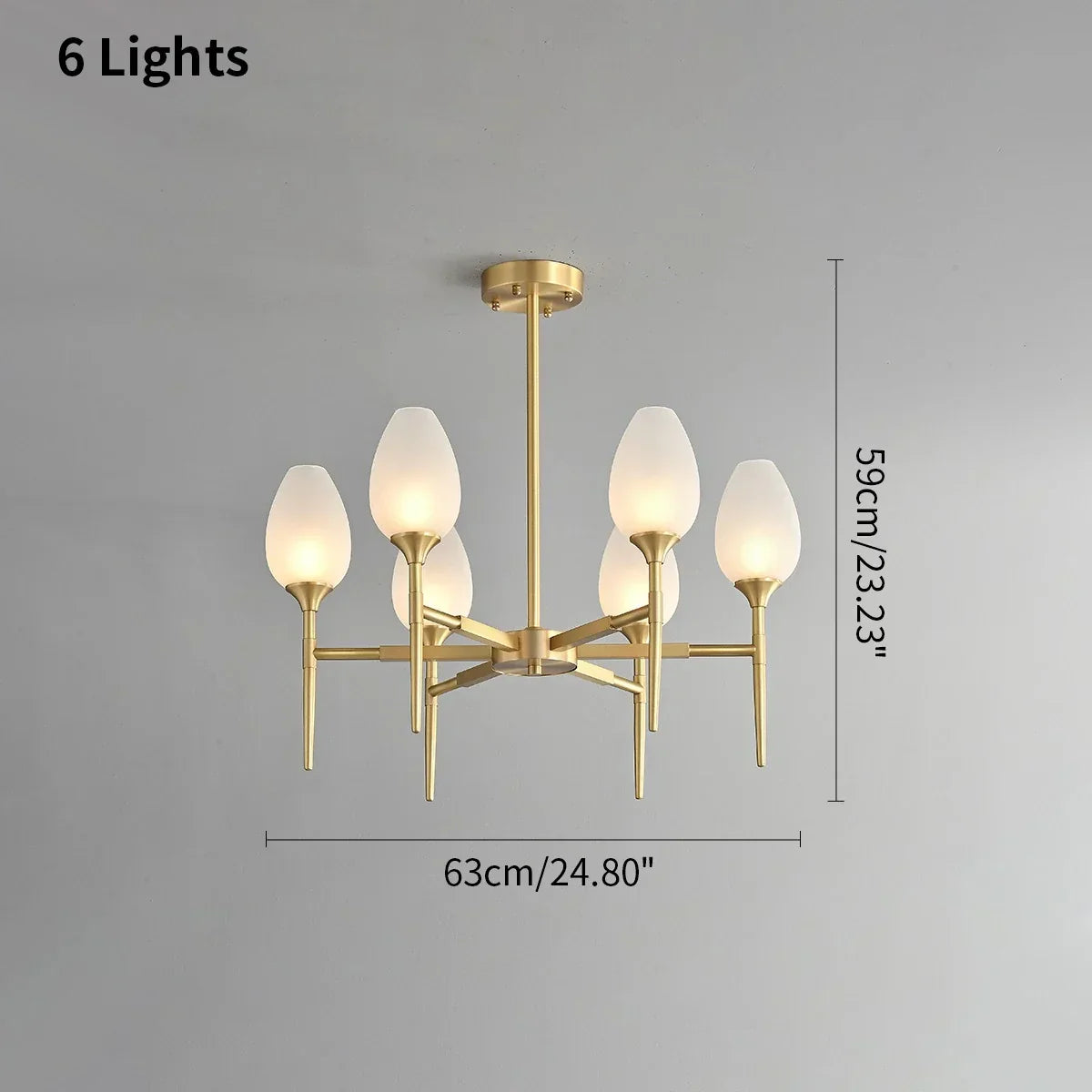 American All-Copper Bud Glass Chandelier | Desfino