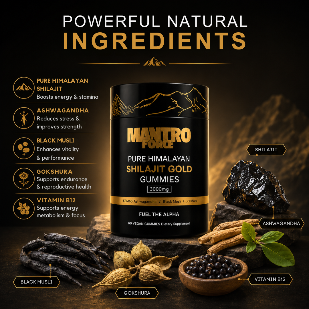 Gommes au shilajit himalayen premium pour l’énergie et la vitalité quotidiennes | Desfino