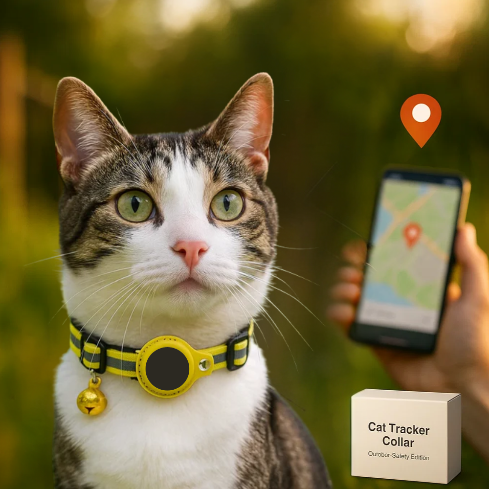 Collier réfléchissant pour chat à ouverture rapide - support réglable pour traceur GPS - Desfino