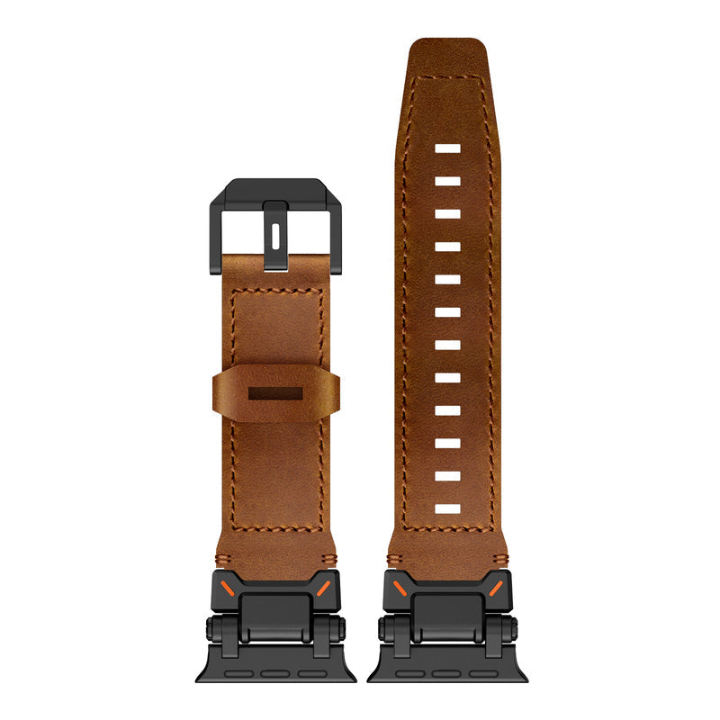 Řemínek Nomad pro Apple Watch — italská kůže, ruční šití, titanový adaptér - Desfino