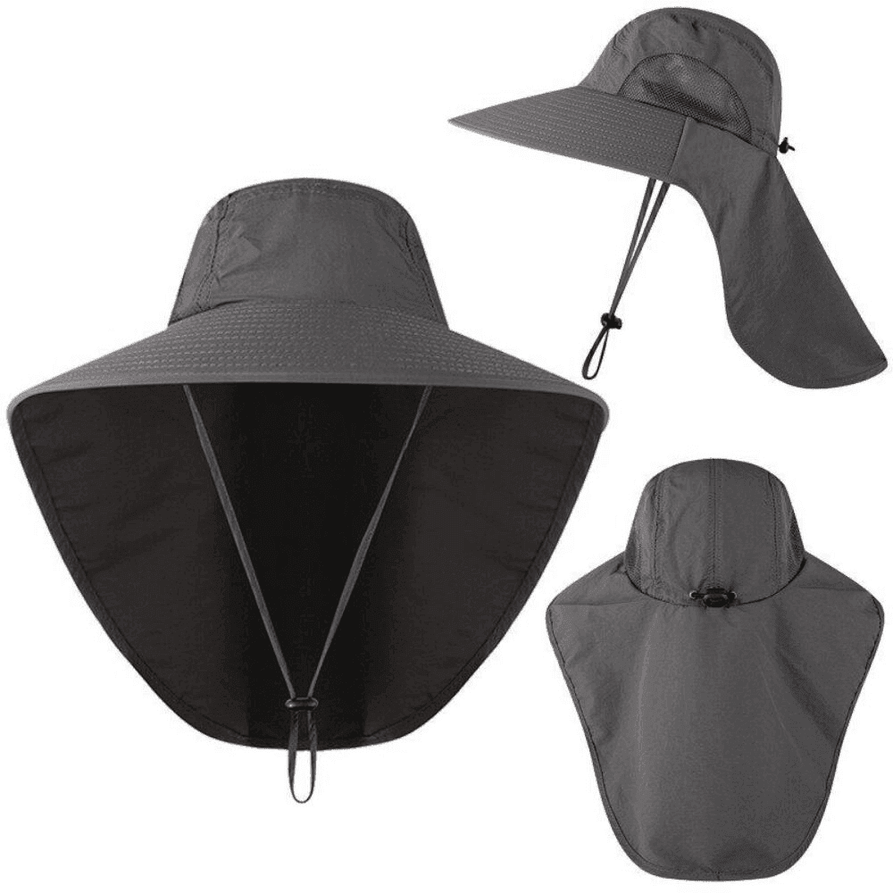 Sonnenhut mit breiter Krempe, 12 cm Krempenbreite - atmungsaktiver Sonnenschutz aus Mesh - Desfino