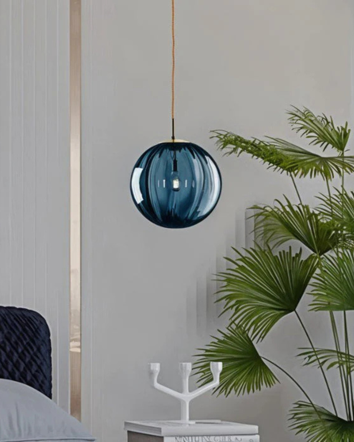 VeraLux pendellampe i ravfarvet glas — Vintage 3000K varm hvid glød - Desfino