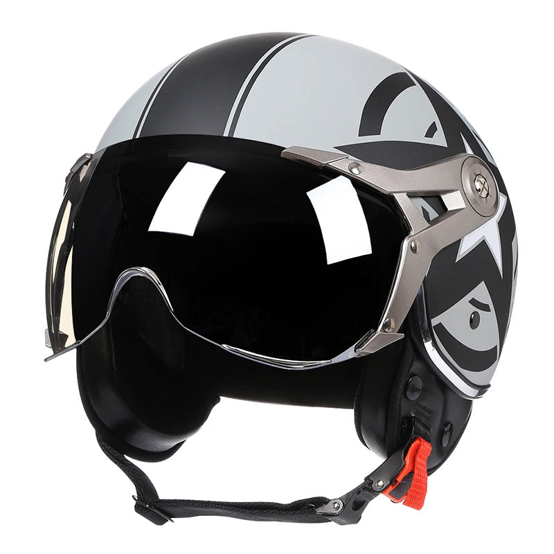 LyraJet Vintage Racer Helmet — Lightweight, Aerodynamic Bubble Visor - Desfino