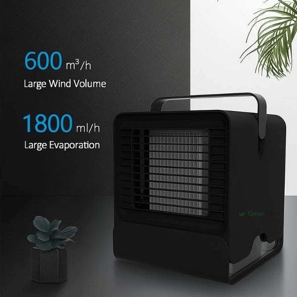 Mini aparat de aer condiționat portabil BreezeWave — Ventilator silențios cu 4 pale - Desfino