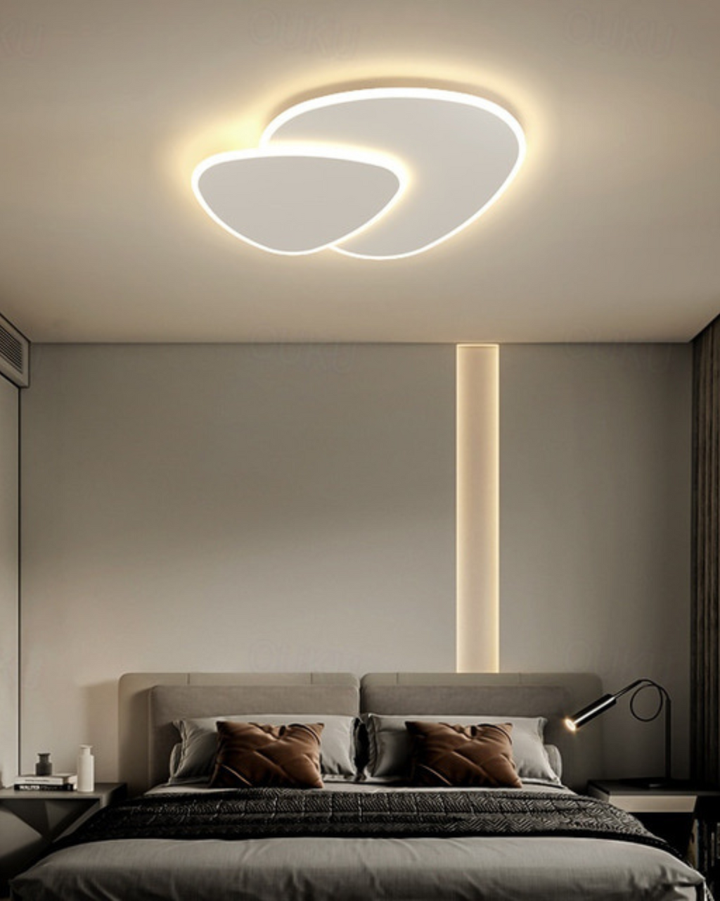 Μοντέρνο φωτιστικό οροφής LED AstraLume — Γλυπτός ασύμμετρος σχεδιασμός - Desfino