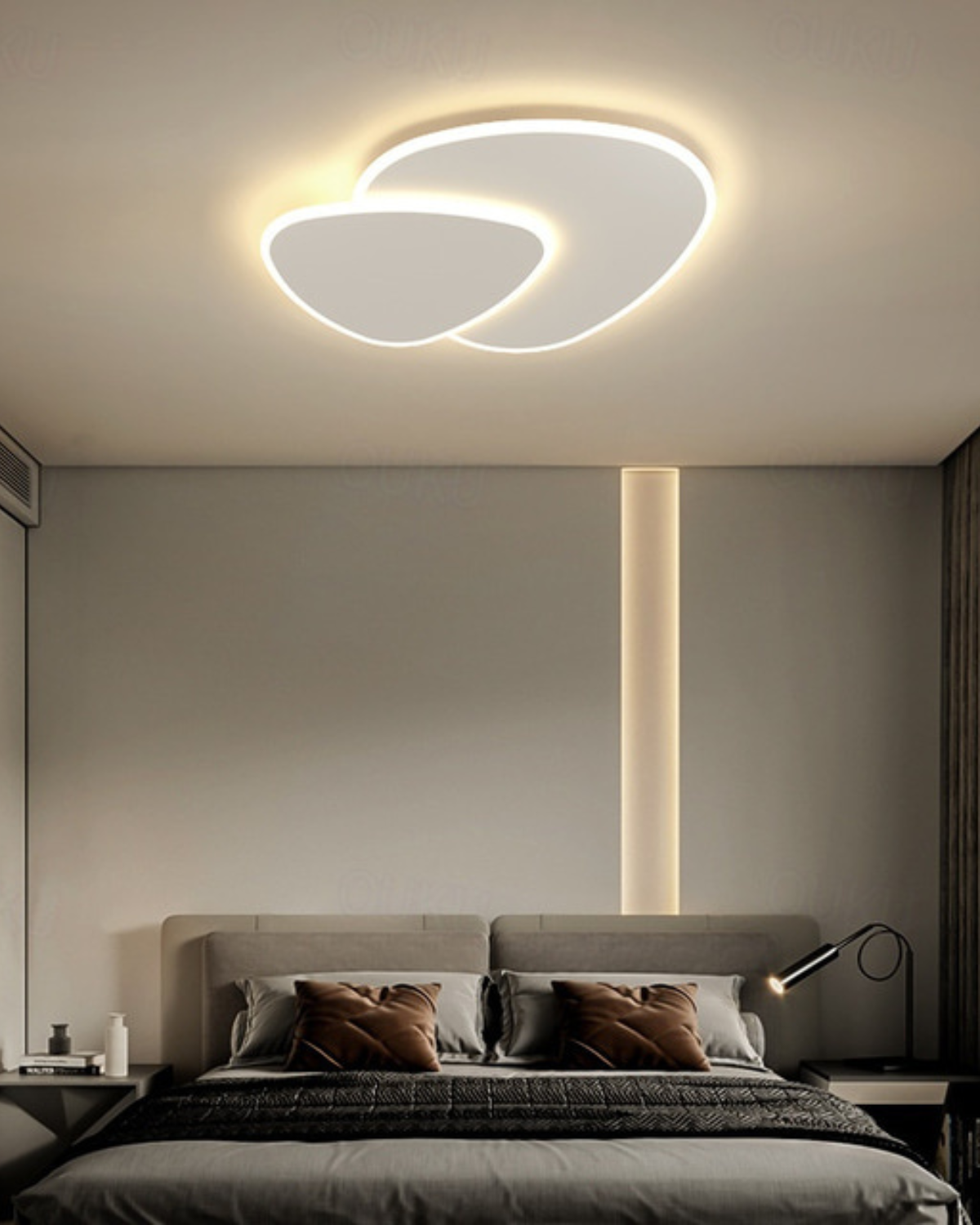 Μοντέρνο φωτιστικό οροφής LED AstraLume — Γλυπτός ασύμμετρος σχεδιασμός - Desfino