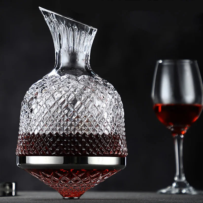 AureoSpin 1500ml 水晶醒酒器 — 360° 旋转醒酒器 - Desfino