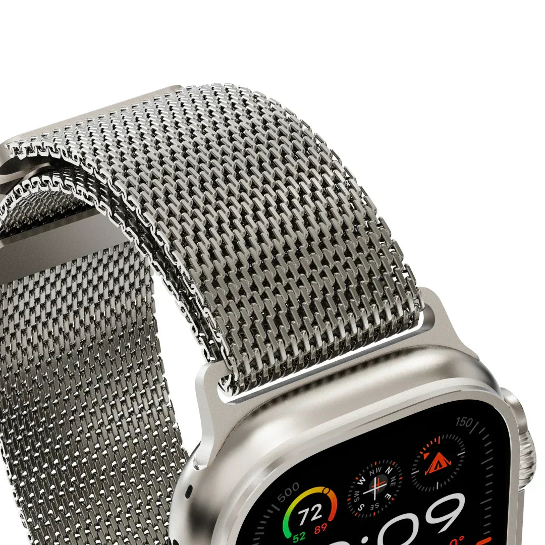 Curea tip buclă milaneză din titan ApexWeave pentru Apple Watch — plasă - Desfino
