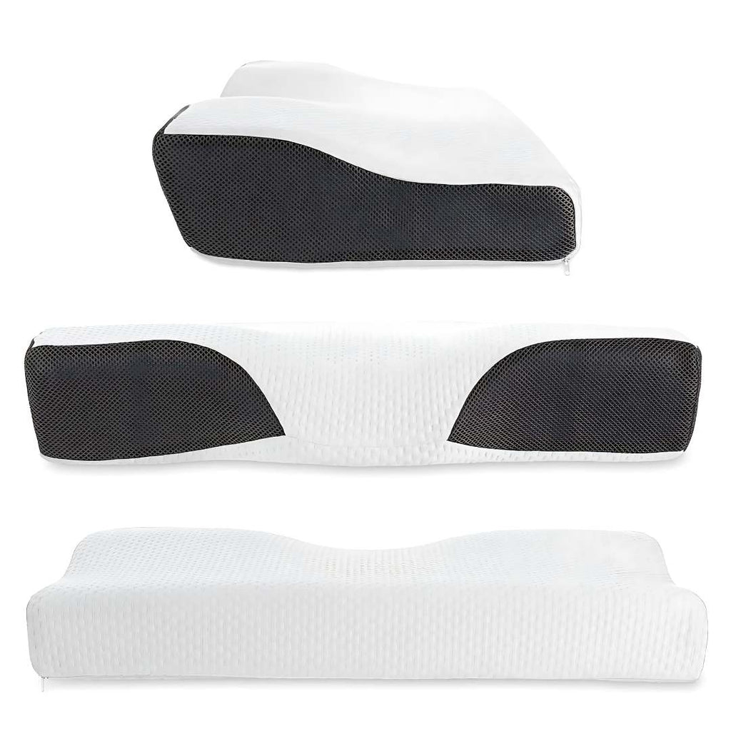 Almohada contorneada de espuma viscoelástica para soporte cervical NexaRest — alineación ergonómica - Desfino