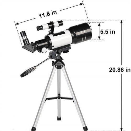 Moonwatcher 150x zoomos távcső, 70mm rekesznyílás, 300mm fókusztávolság, állvány - Desfino
