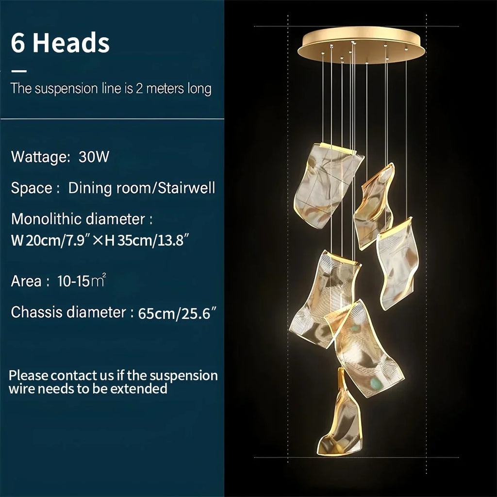 Large Luxury Art Chandelier for High Ceiling Living Room | Desfino