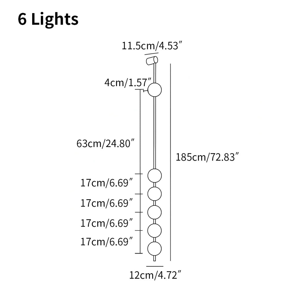 Vertical Balls Wall Lamp for Corridor | Desfino