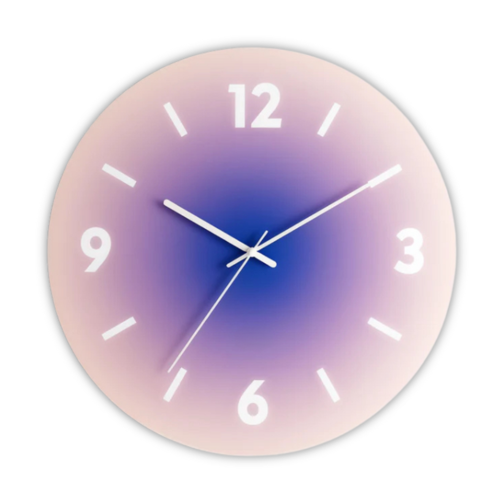 Ceas de perete din sticlă Lumeo Astra Sunset, 30 cm — Mecanism quartz silențios - Desfino